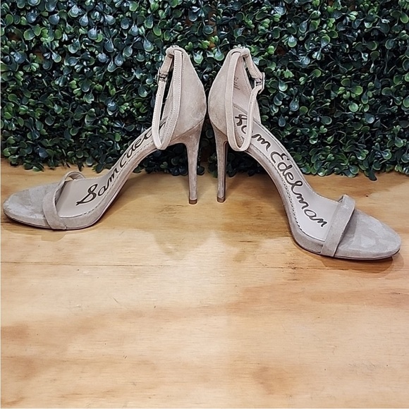 Sam Edelman Ariella Tan Suede Ankle Strap 4 1/2" Heel Open Toe High Heel 9.5 - Picture 3 of 7